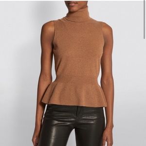 Veronica Beard Cashmere Turtleneck Sleeveless Sweater